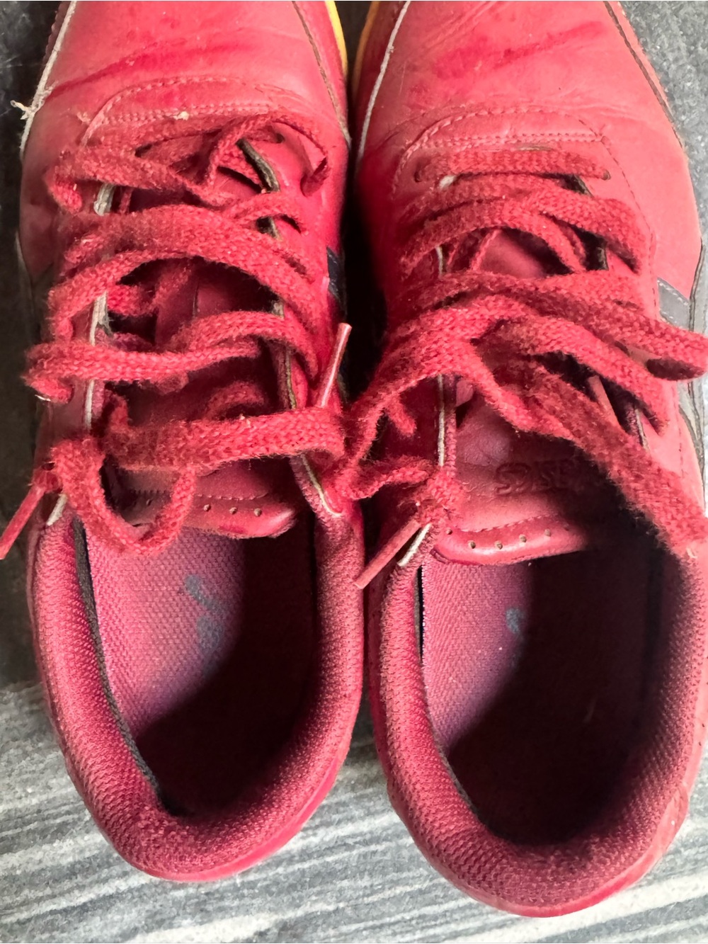 Kids Red Lace-Up Sneakers